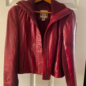RuffHewn Well Worn RED LEATHER Jacket S small